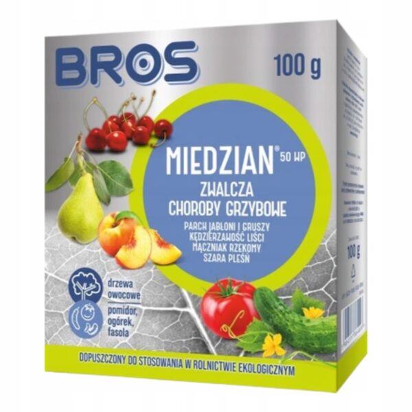 BROS Miedzian 50 WP zwalcza choroby grzybowe 100g