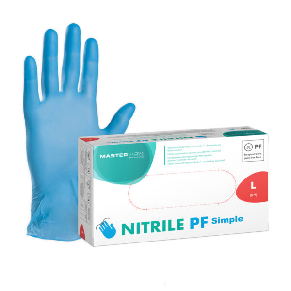 Rękawiczki nitrylowe niebieskie Master Glove Nitrile PF Simple 100 szt.