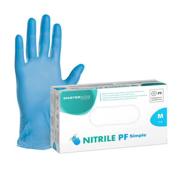 Rękawiczki nitrylowe niebieskie Master Glove Nitrile PF Simple 100 szt.