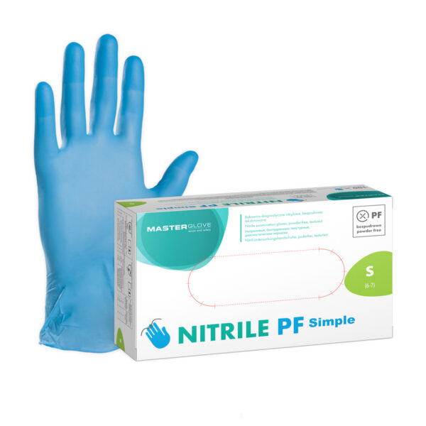 Rękawiczki nitrylowe niebieskie Master Glove Nitrile PF Simple 100 szt.