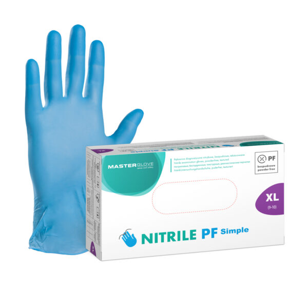 Rękawiczki nitrylowe niebieskie Master Glove Nitrile PF Simple 100 szt.