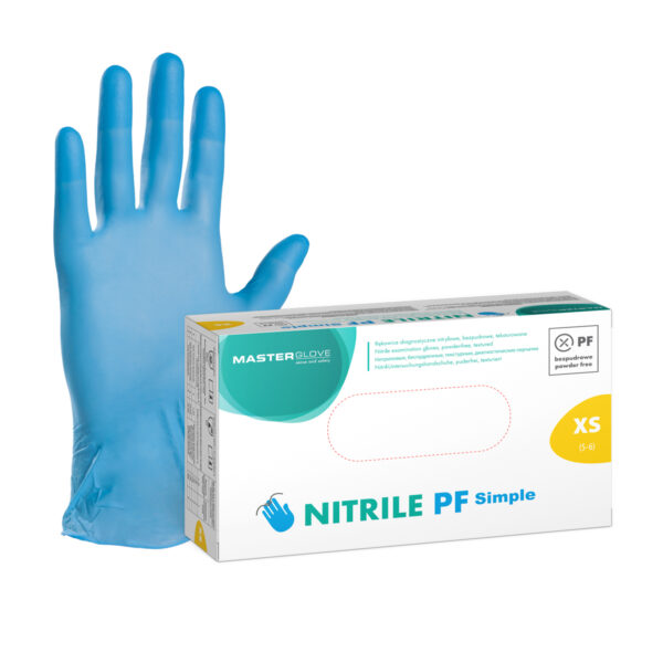 Rękawiczki nitrylowe niebieskie Master Glove Nitrile PF Simple 100 szt.